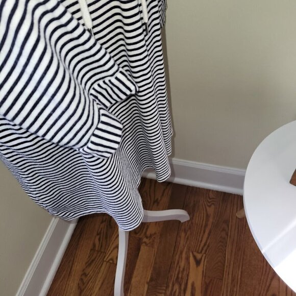 Chico’s Nautical Mariner Striped Top Blue & White Lace Neck Tee Women's Size L - Picture 9 of 13